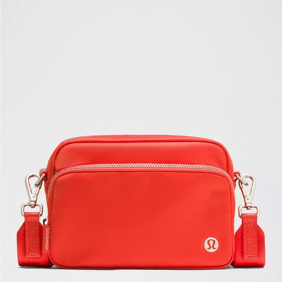 Lululemon Everywhere Crossbody Bag 2L Metal Hardware- Light Vermilion/Silver